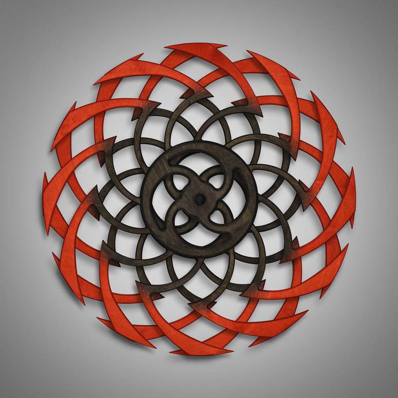 Kinetic Sculpture Ripple Outer Red by Ryan Kvande