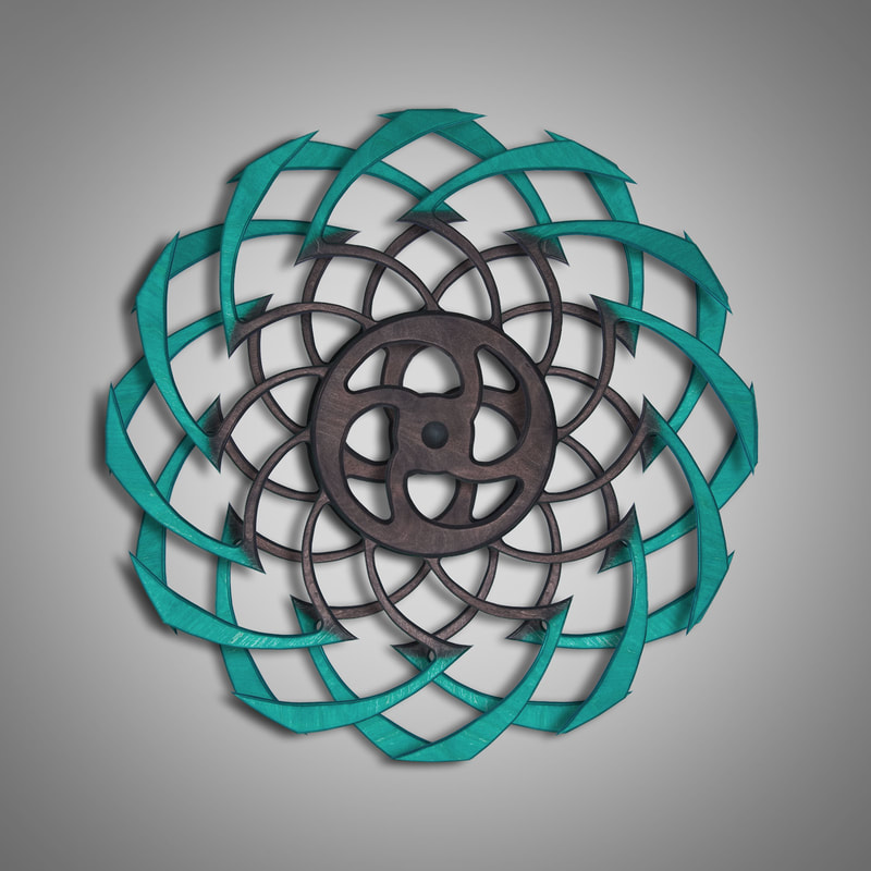 Kinetic Sculpture Ripple Outer Turquoise by Ryan Kvande