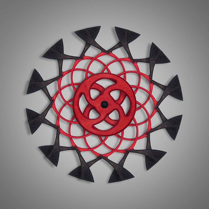 Kinetic Sculpture Tranquil Inner Red by Ryan Kvande