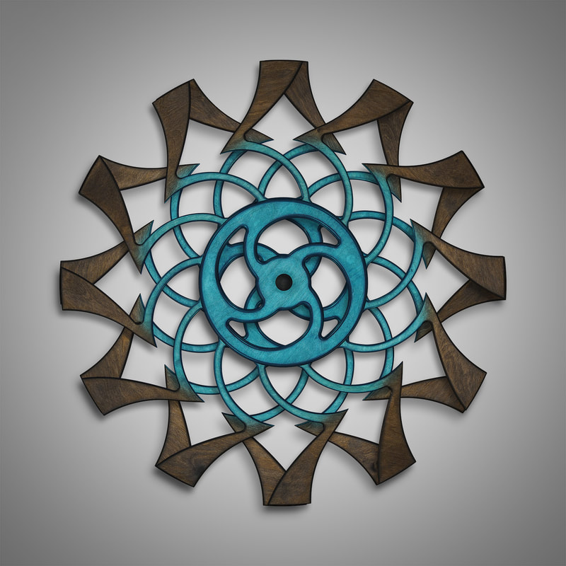 Kinetic Sculpture-Tranquil Inner Turquoise by Ryan Kvande