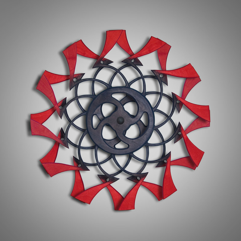 Kinetic Sculpture Tranquil Outer Red by Ryan Kvande